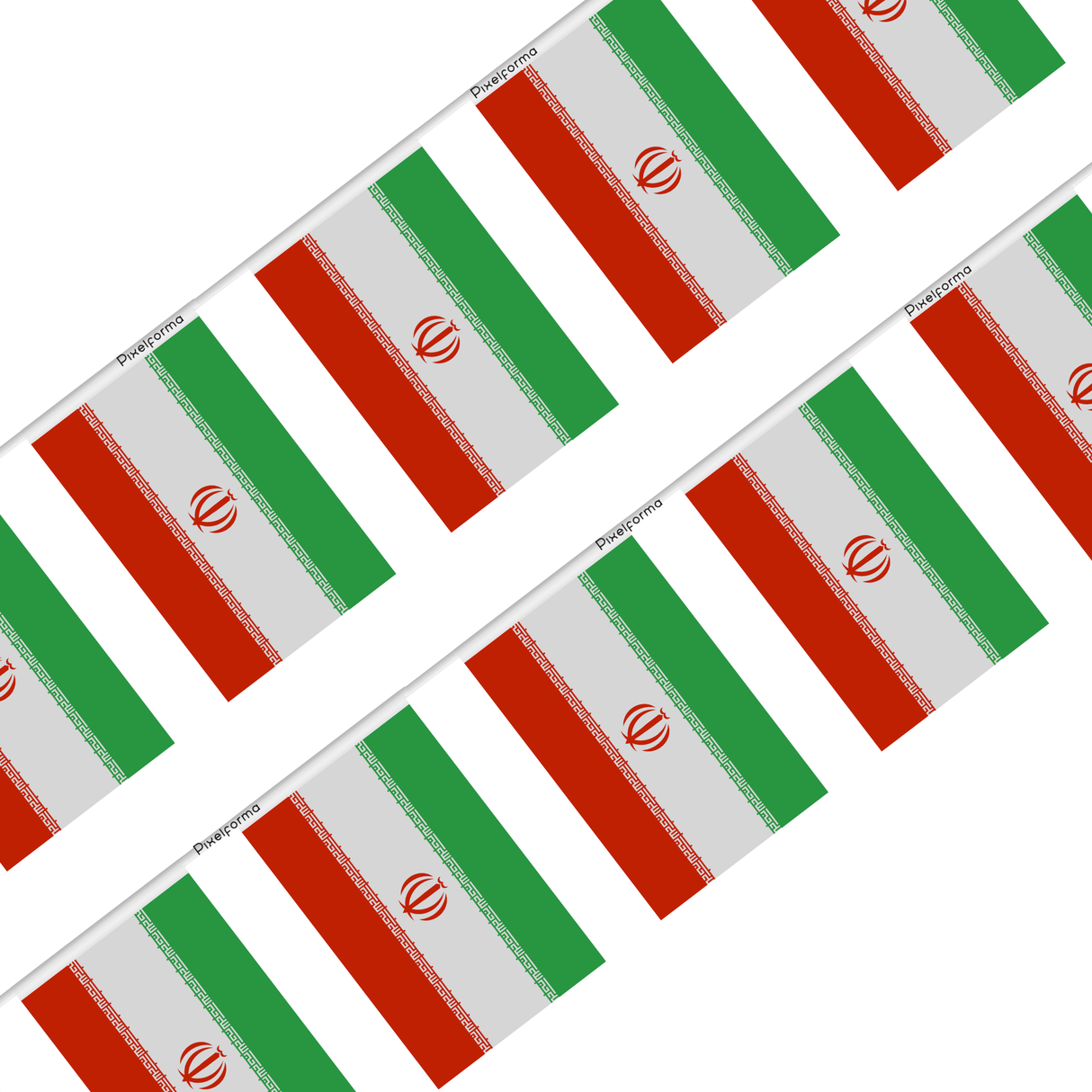 Guirnalda Bandera de Irán en varios tamaños