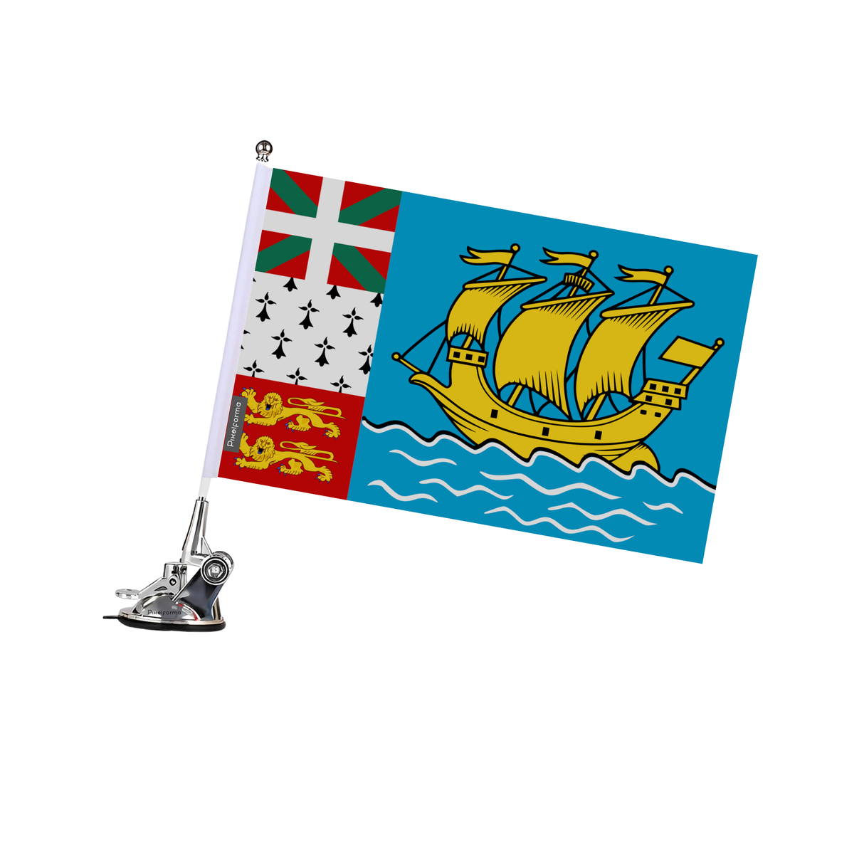 Suction Cup Flag of Saint Pierre and Miquelon