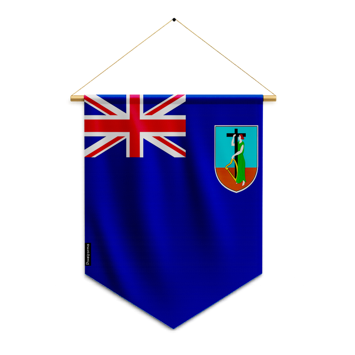 Montserrat flag pennant to hang in polyester