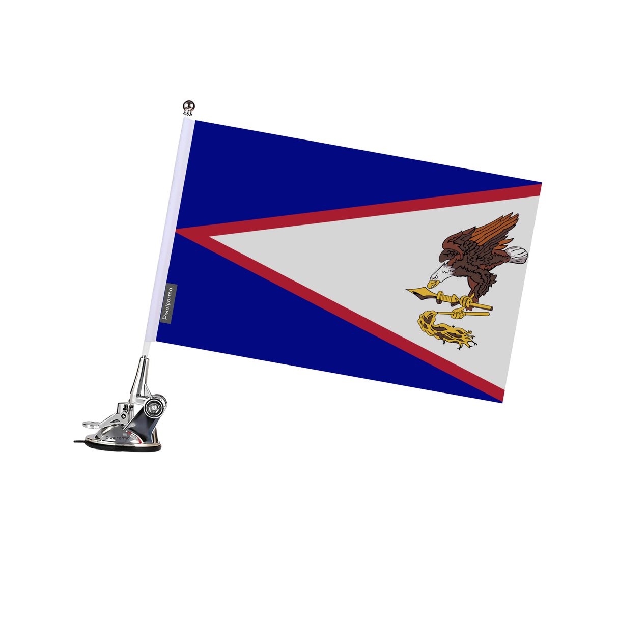 Poste de ventosa con bandera de Samoa Americana