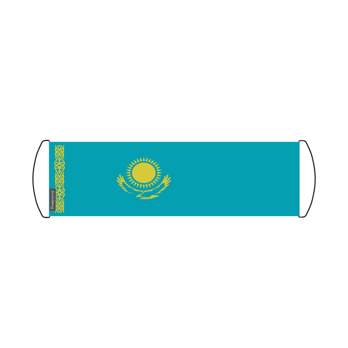 Kazakhstan Flag Scroll Banner 