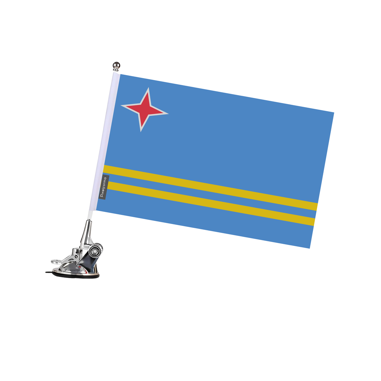 Poste de ventosa con bandera de Aruba