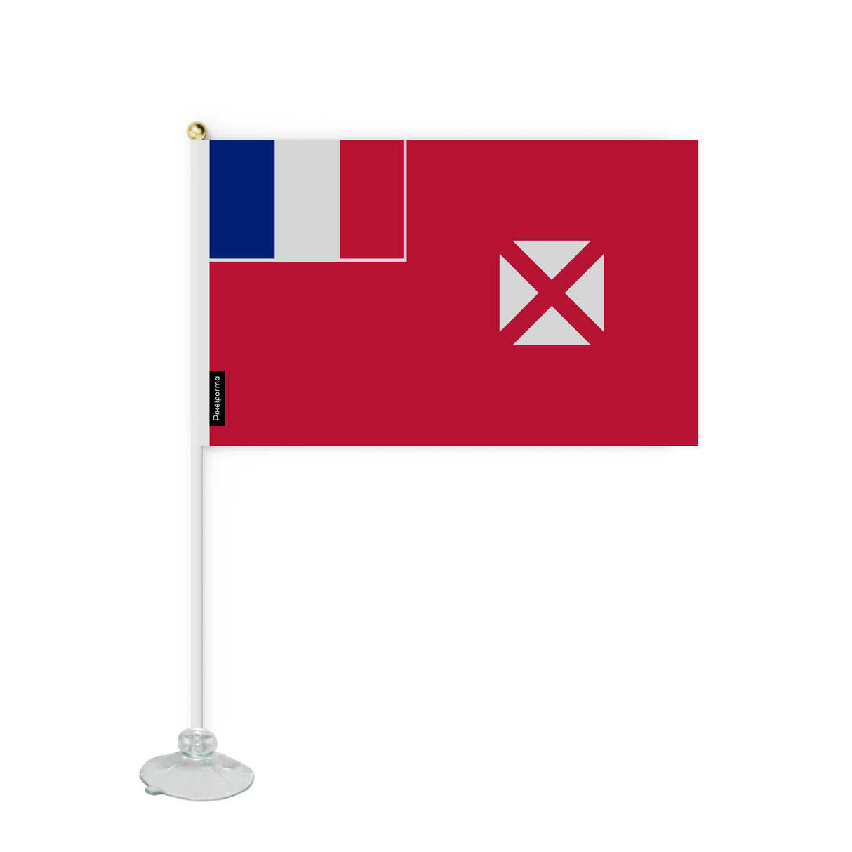 Mini Drapeau Ventouse Wallis-et-Futuna en Polyester