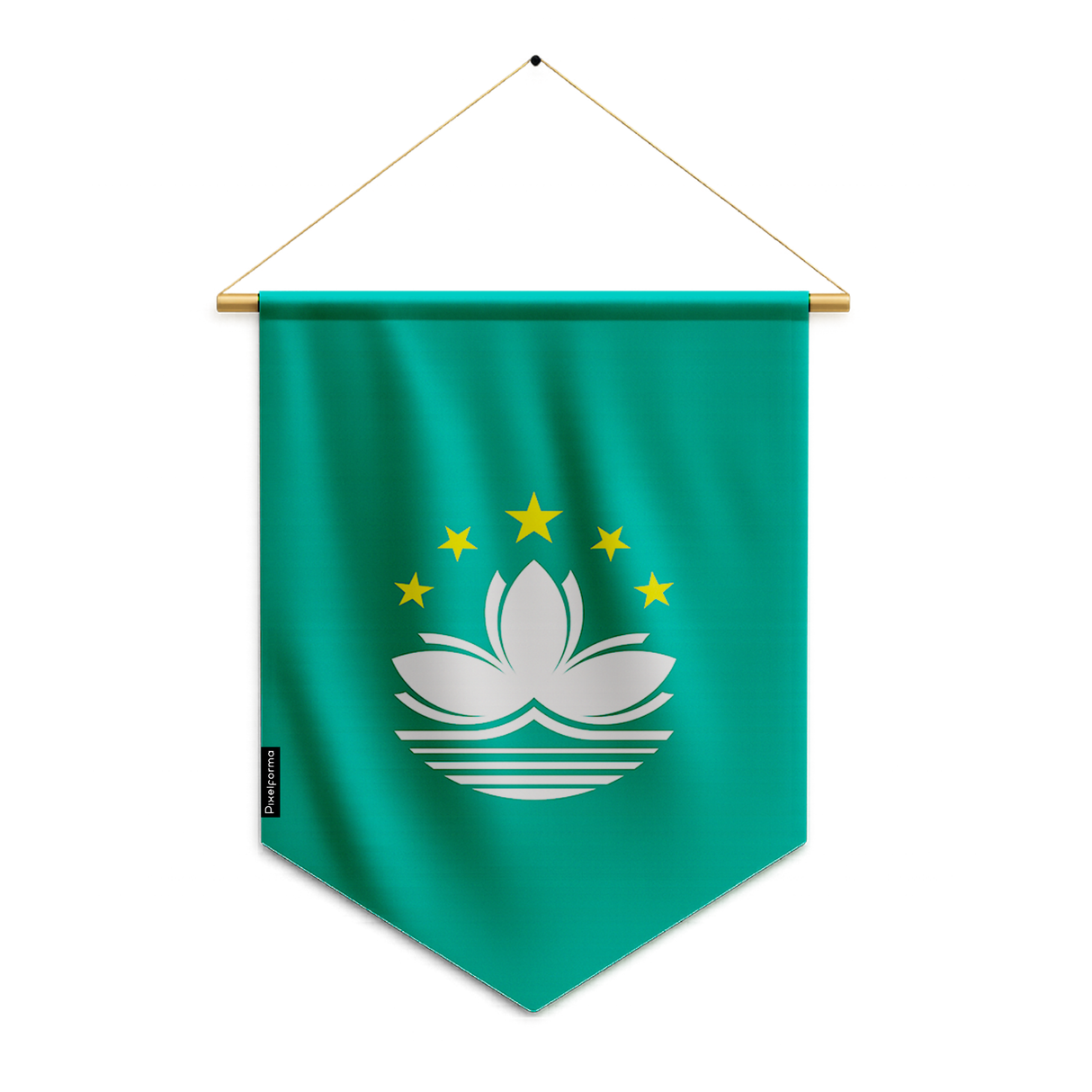 Macau flag pennant to hang in polyester