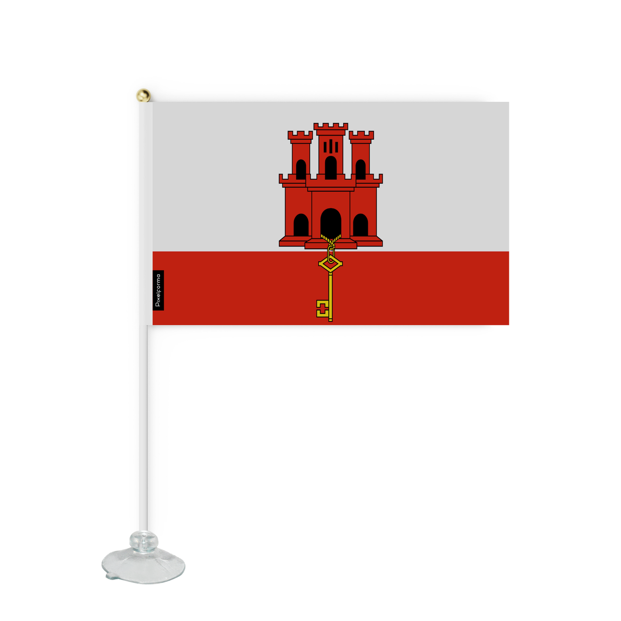 Mini flag suction cup Flag of Gibraltar