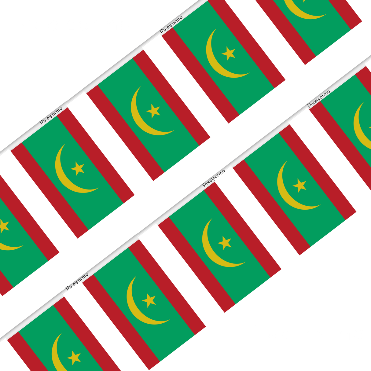 Guirlande Drapeau Mauritanie en Polyester