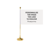 Personalized Flag Single Pole Metal Desk Ornament