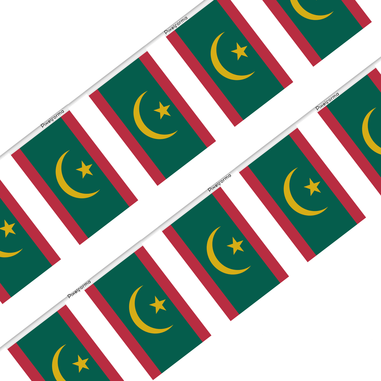 Guirlande Drapeau de Mauritanie en Polyester