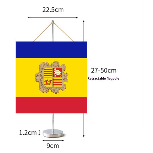 Fanion Table Drapeau Andorre en Polyester