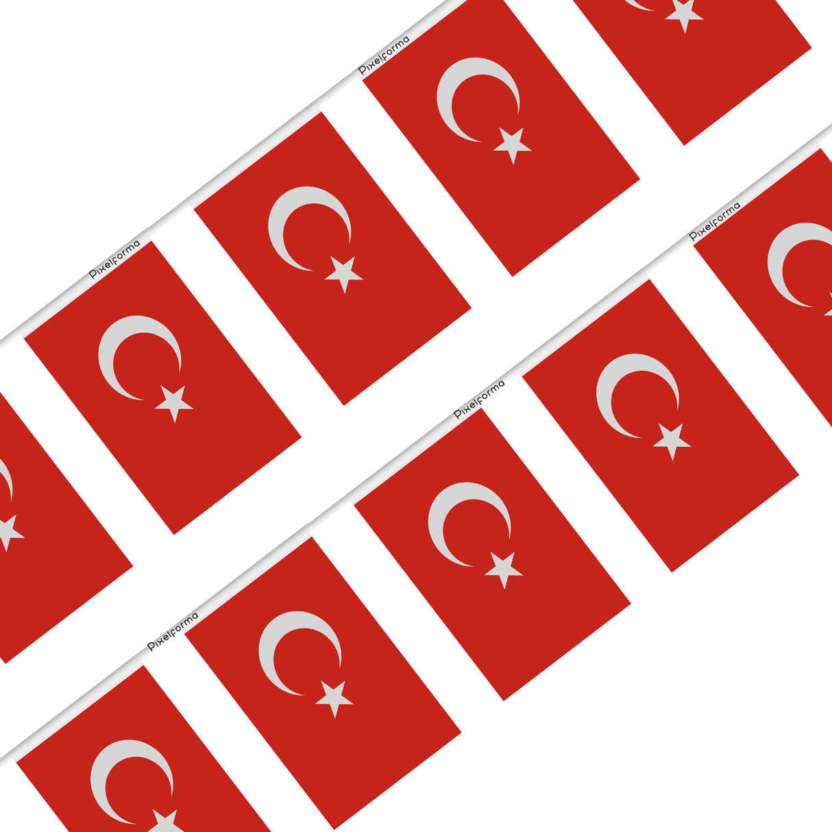 Guirlande Drapeau Turquie en Polyester