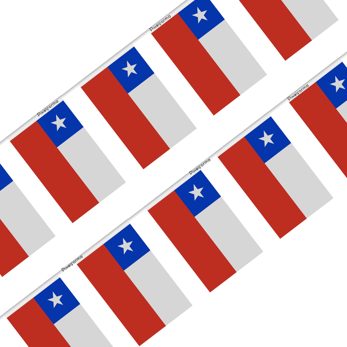 Guirlande Drapeau Chili en Polyester