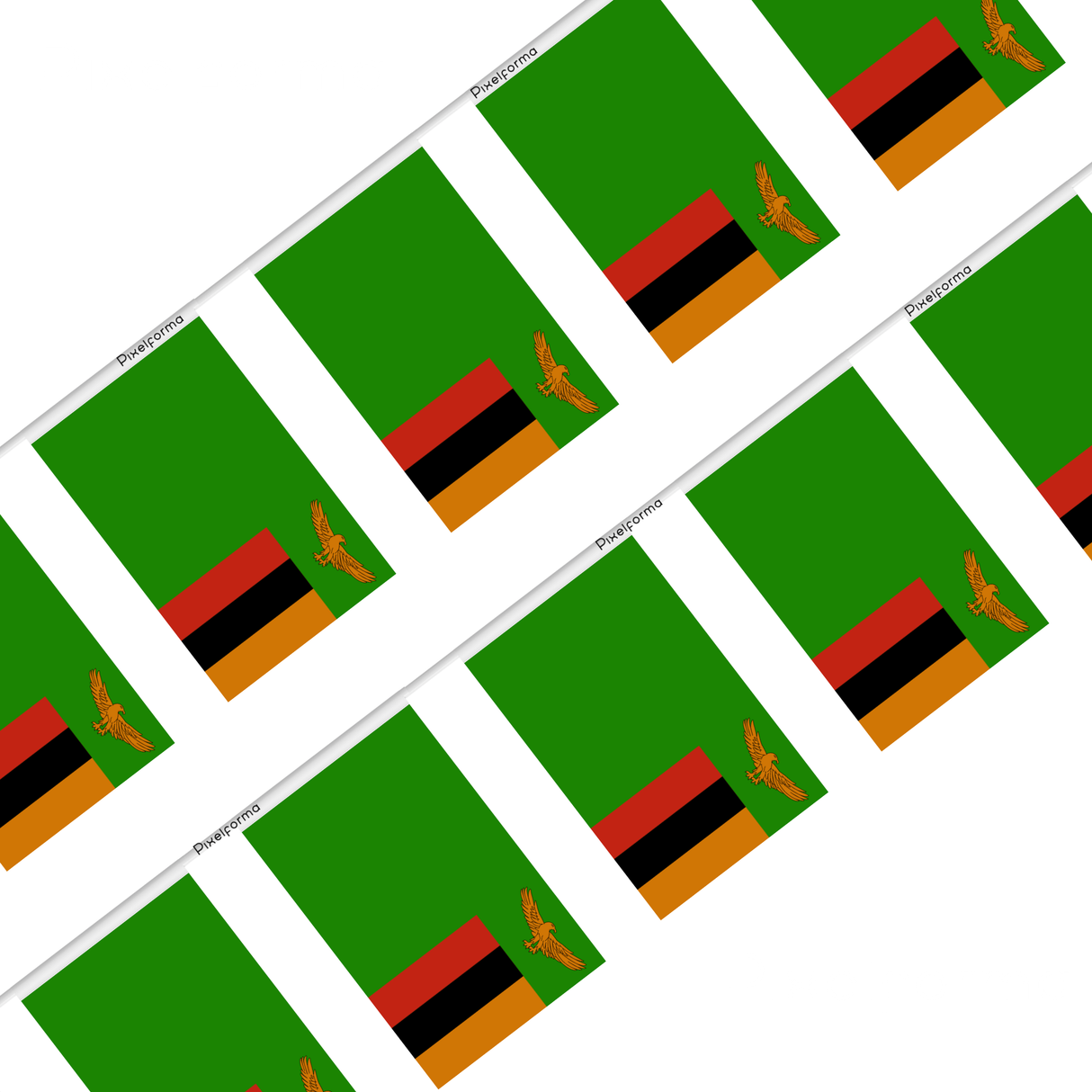 Guirnalda Bandera de Zambia en varios tamaños