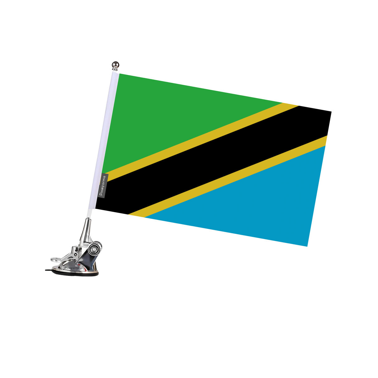 Poste de ventosa con bandera de Tanzania