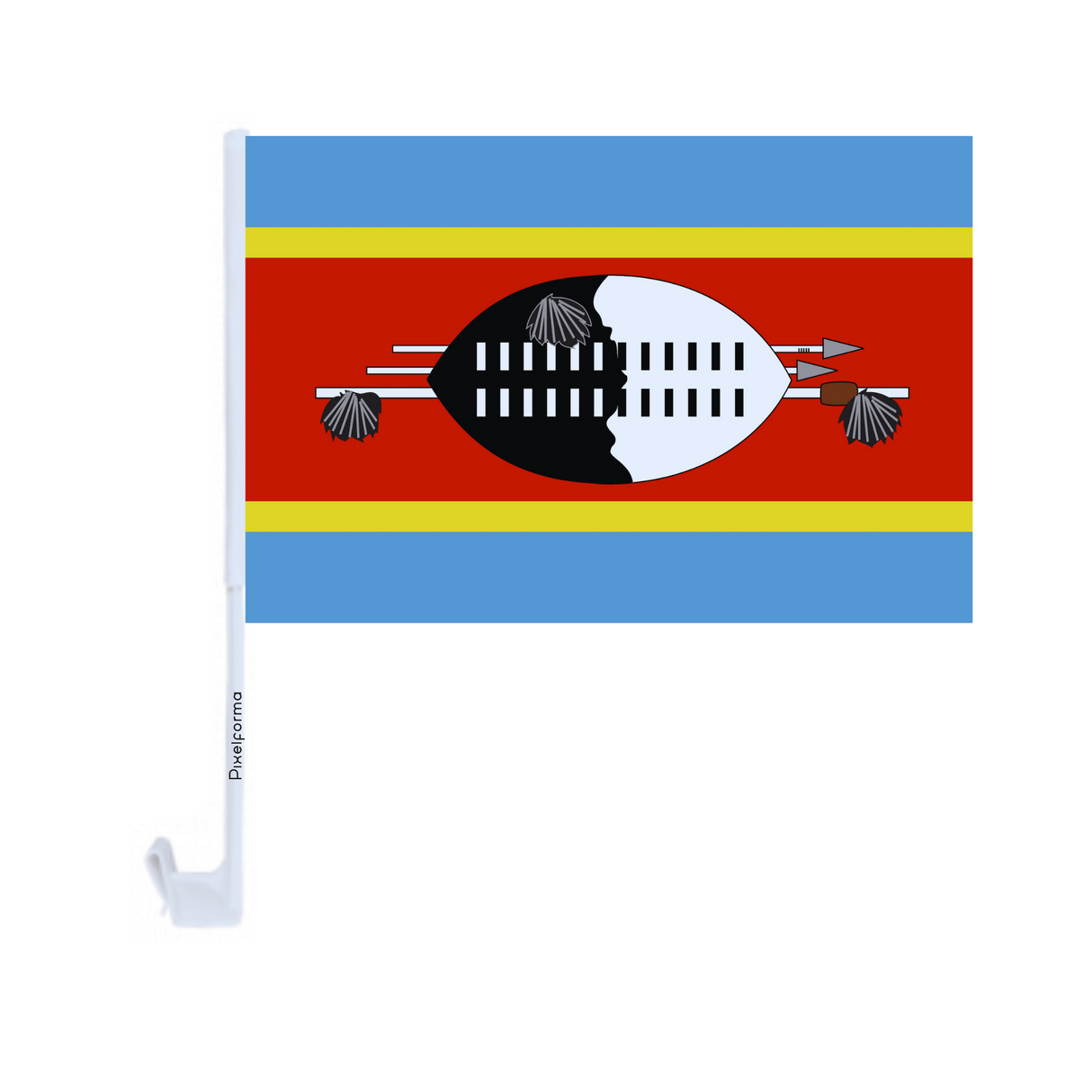 Drapeau voiture de l'Eswatini officiel en polyester