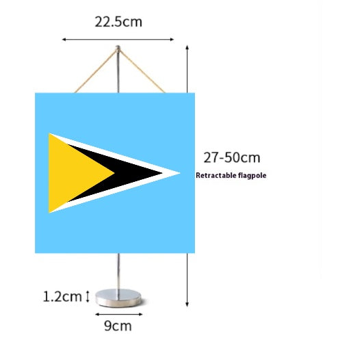 Fanion Table Drapeau Sainte-Lucie en Polyester
