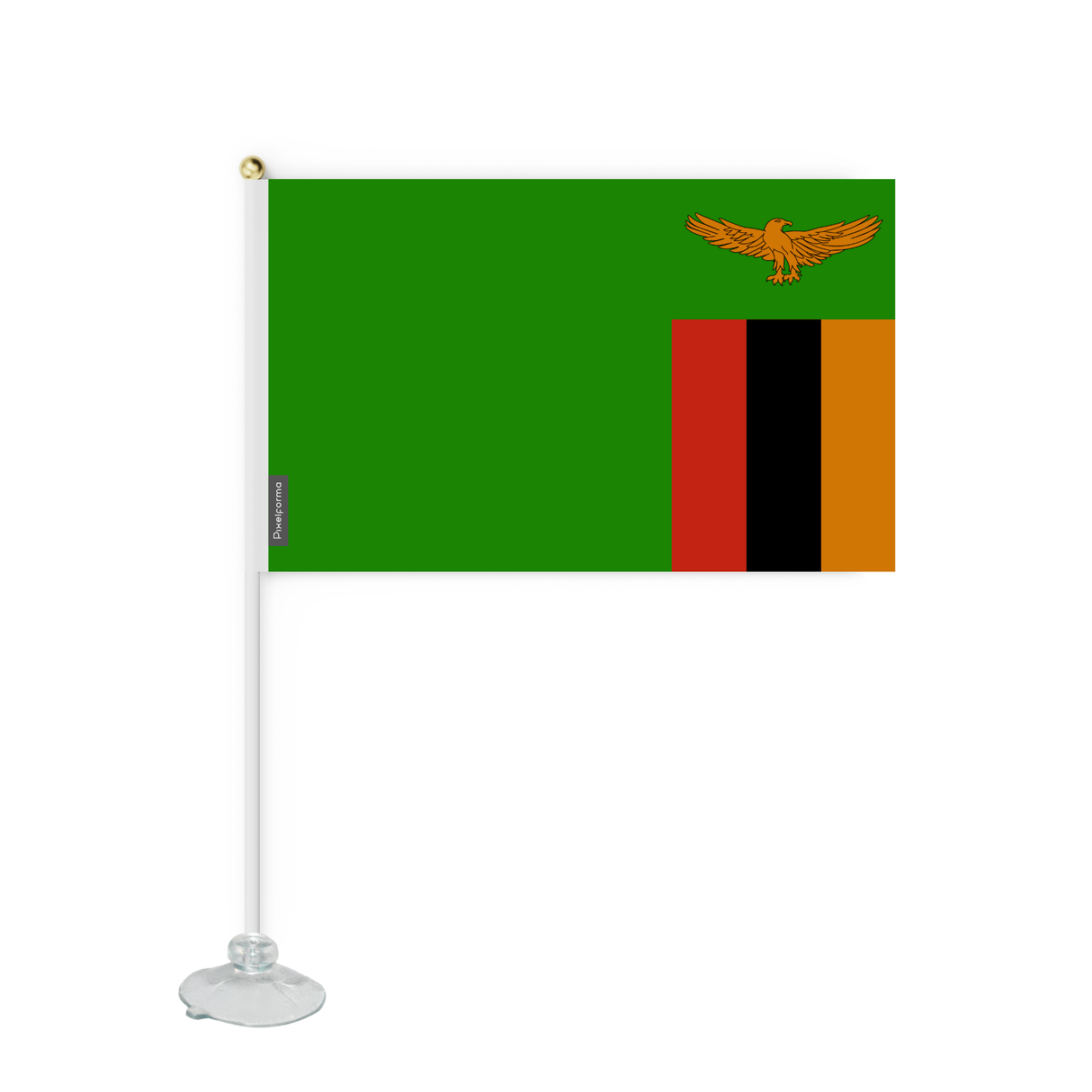 Mini flag suction cup Flag of Zambia