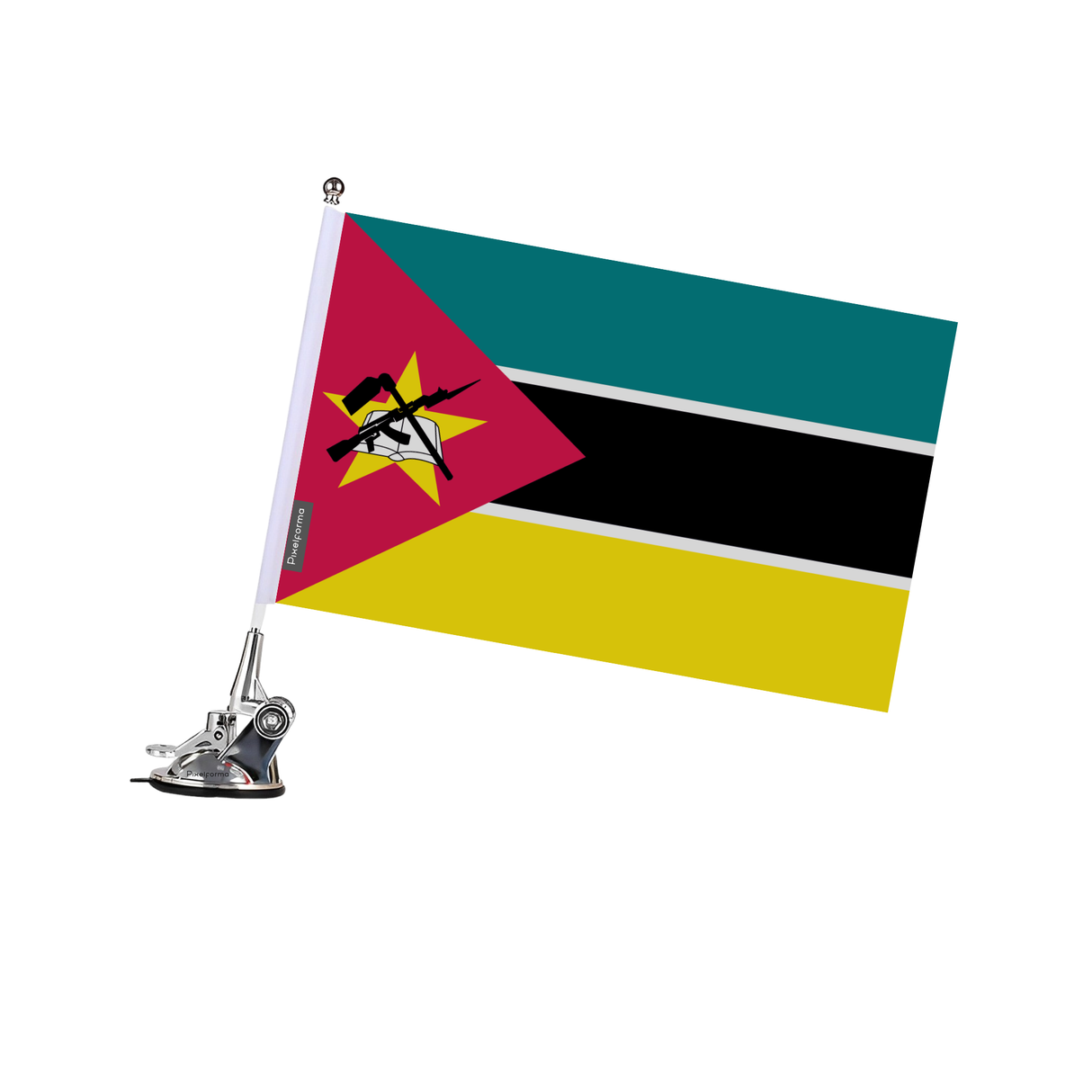 Mozambique Flag Suction Cup Pole