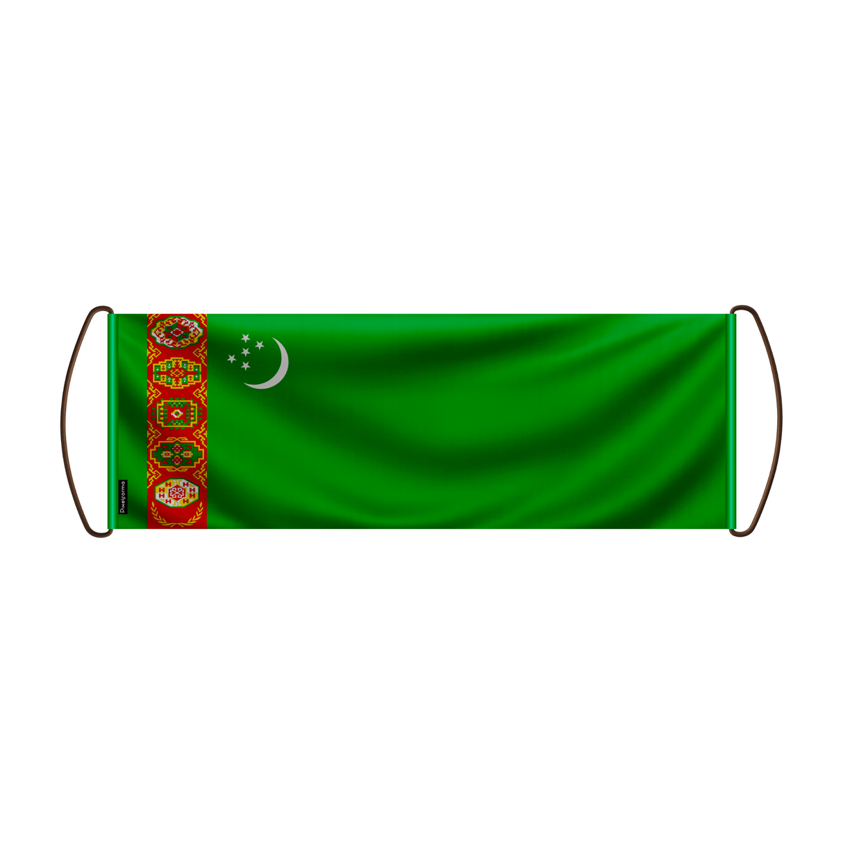 Turkmenistan Flag Scroll Banner 