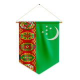 Banderín bandera de Turkmenistán para colgar en poliéster