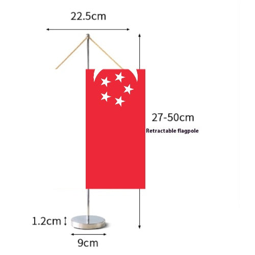 Fanion Table Drapeau Singapour en Polyester
