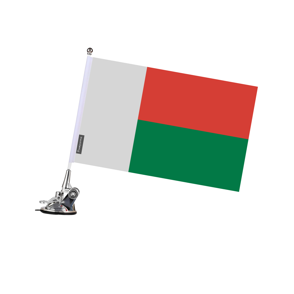 Poste de ventosa con bandera de Madagascar