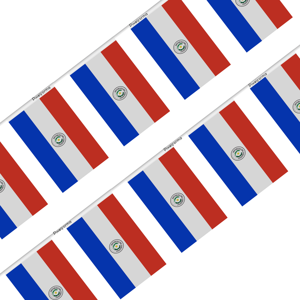 Guirnalda Bandera Paraguay en varios tamaños