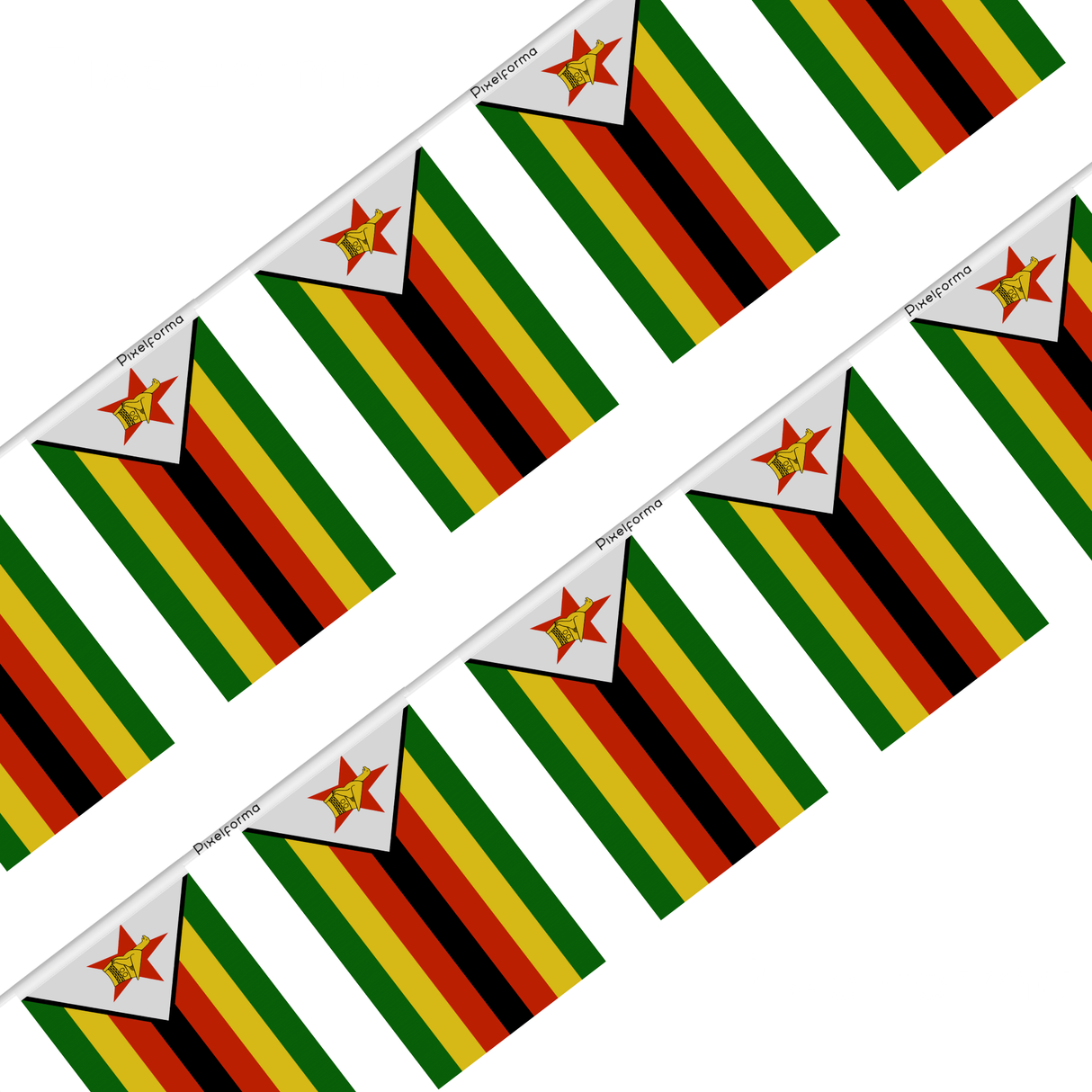 Guirlande Drapeau Zimbabwe en Polyester