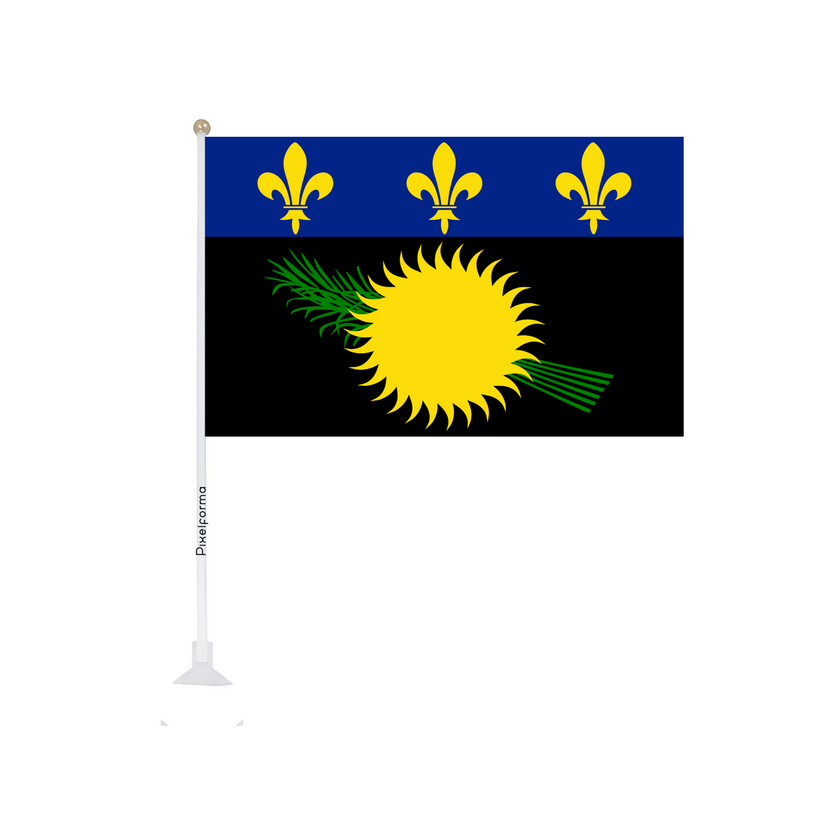 Mini suction cup flag Flag of Guadeloupe