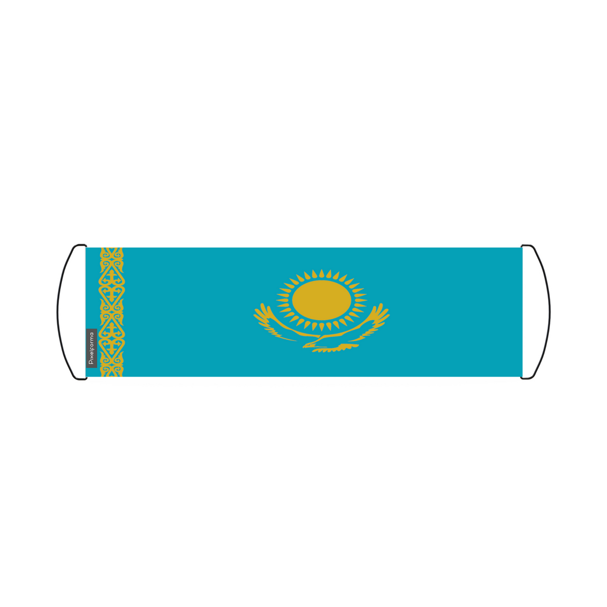 Kazakhstan Flag Scroll Banner 