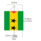Fanion Table Drapeau Sao Tomé-et-Principe en Polyester