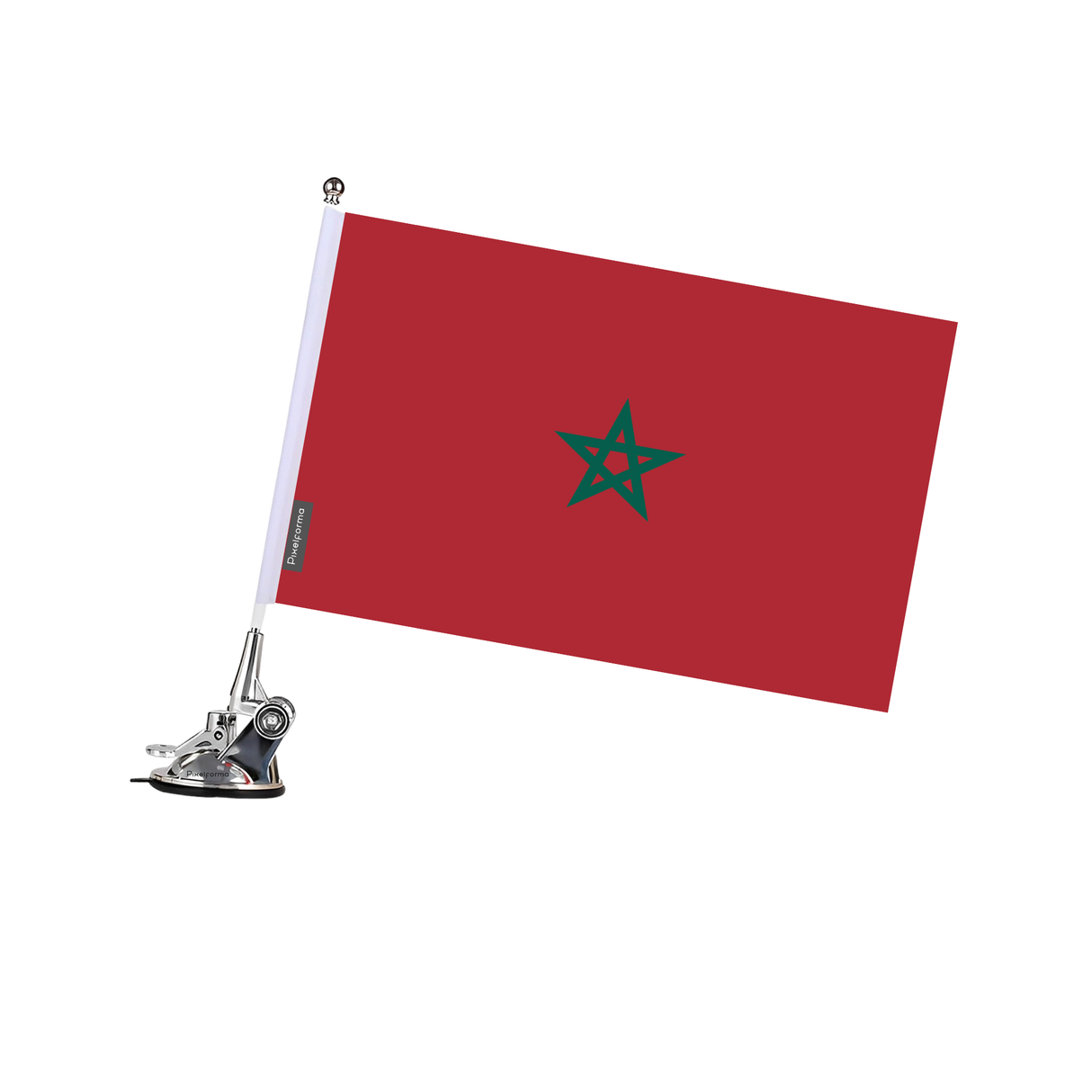 Poste de ventosa con bandera de Marruecos