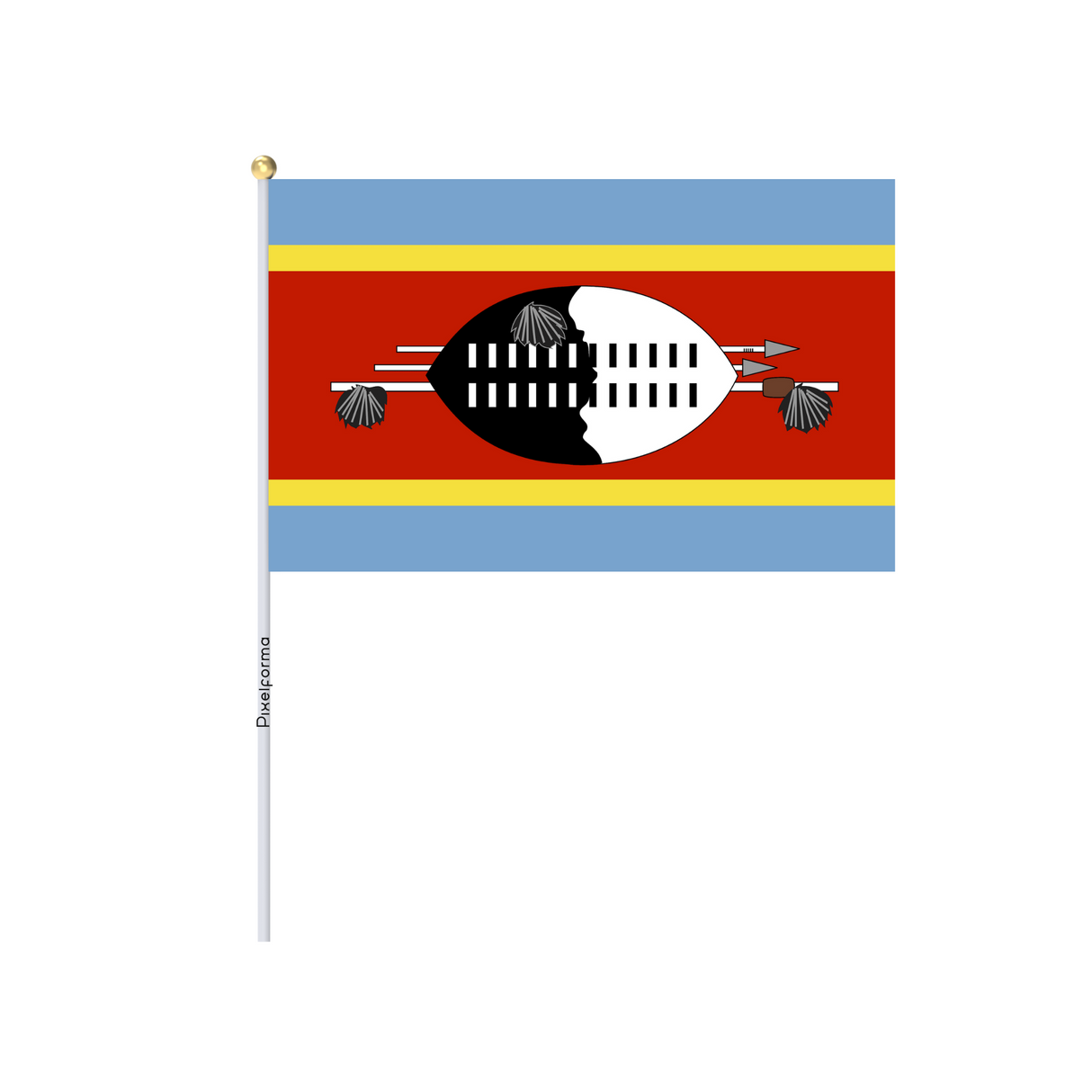 Mini Drapeau de l'Eswatini officiel en plusieurs tailles