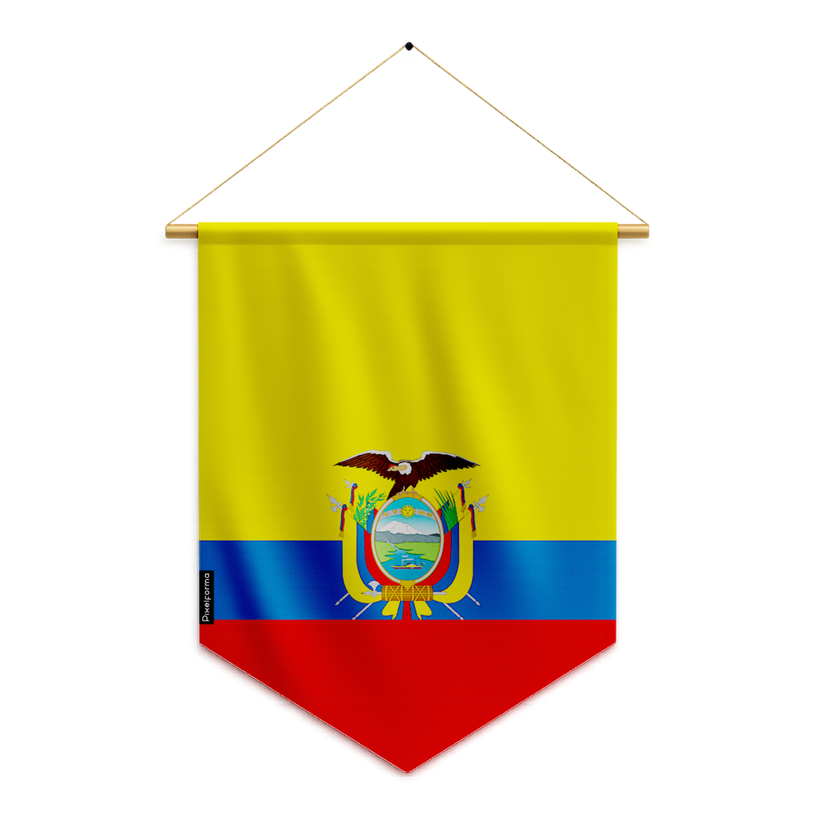 Banderín bandera de Ecuador para colgar en poliéster
