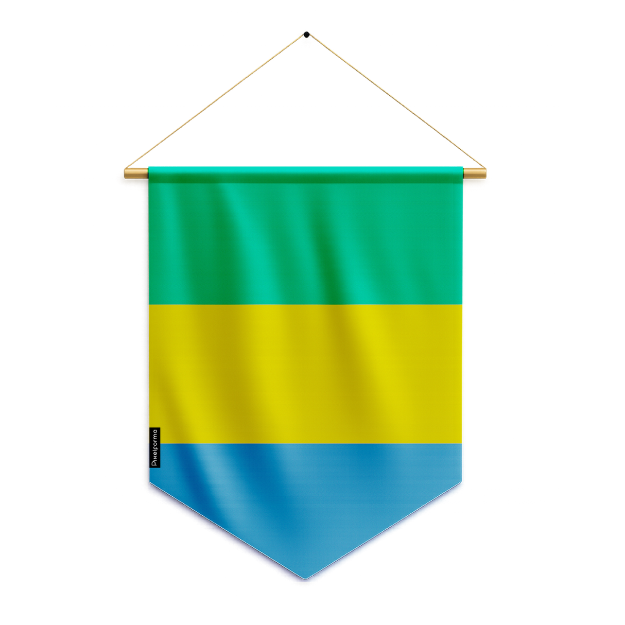 Banderín bandera de Gabón para colgar en poliéster