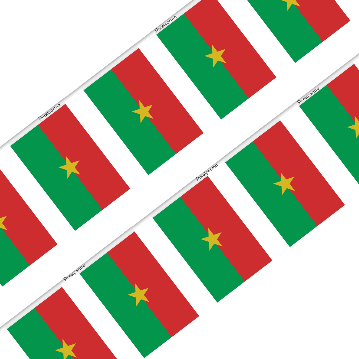 Guirlande Drapeau Burkina Faso en Polyester