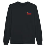 T-shirt à manches longues Drapeau du Liechtenstein en broderie