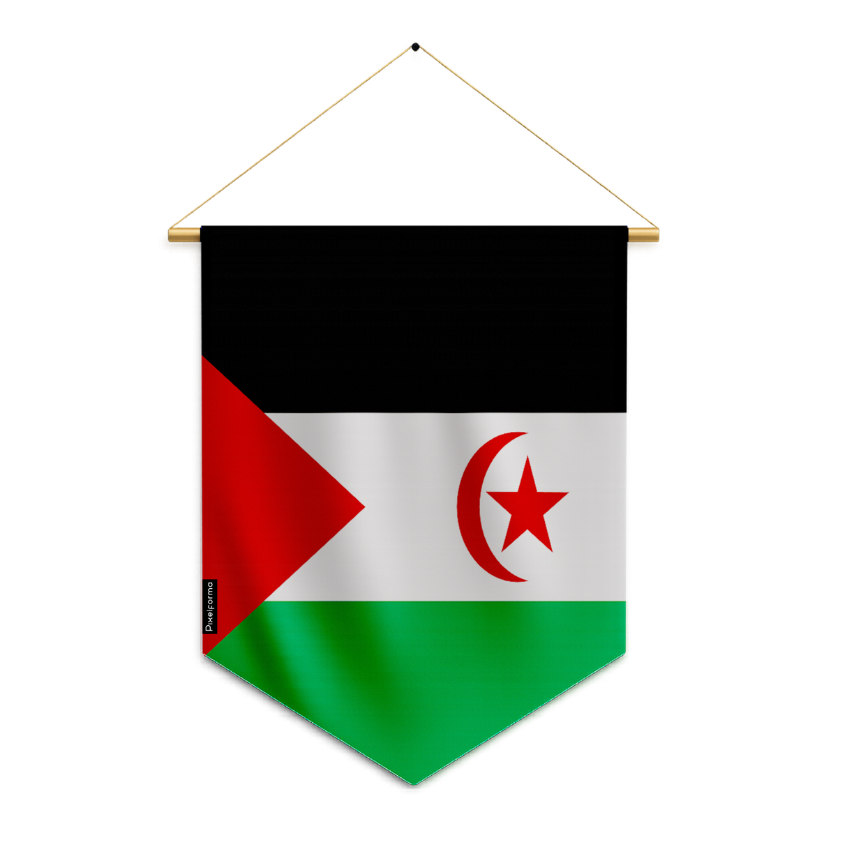 Banderín Bandera de la República Árabe Saharaui Democrática para colgar en poliéster