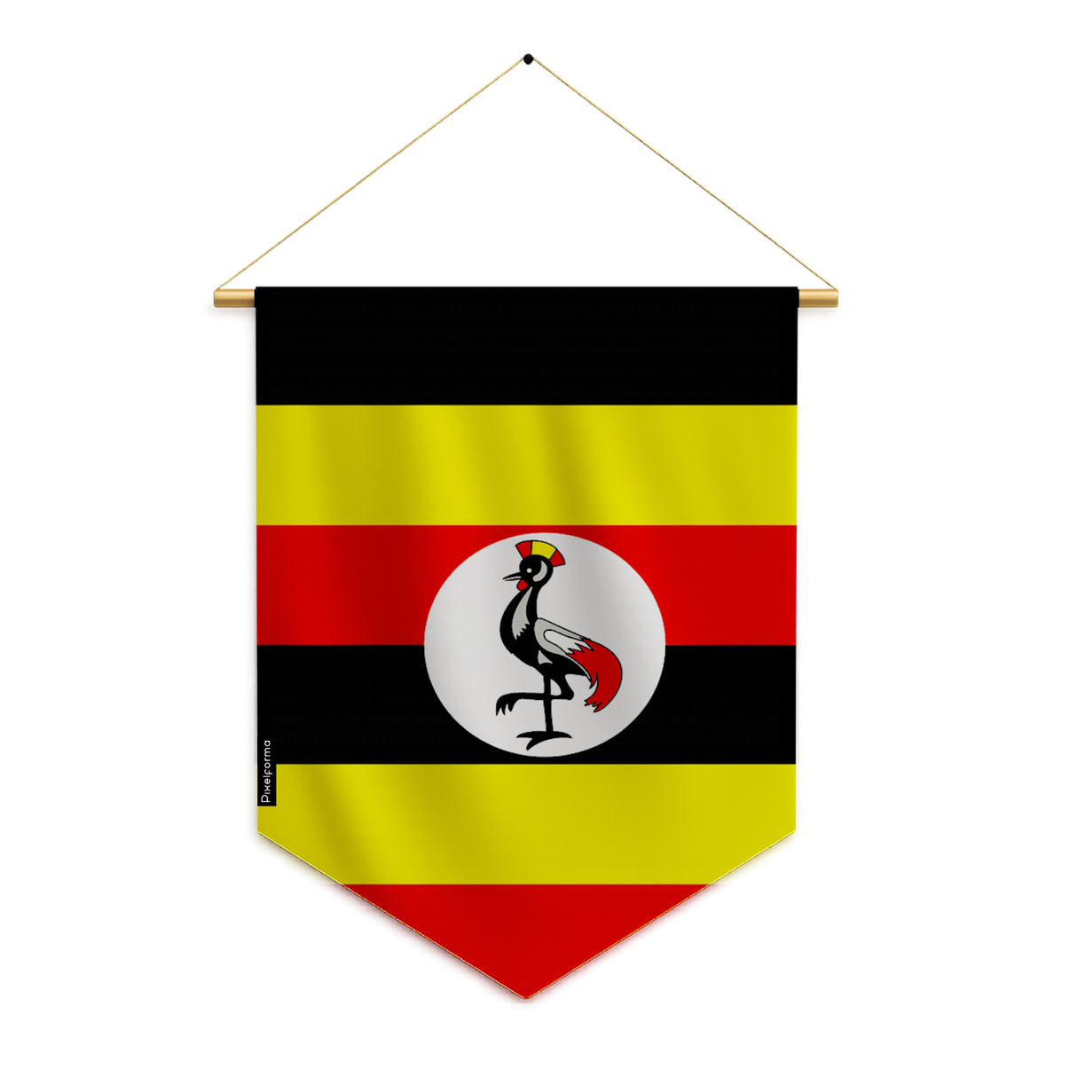 Uganda flag pennant to hang in polyester