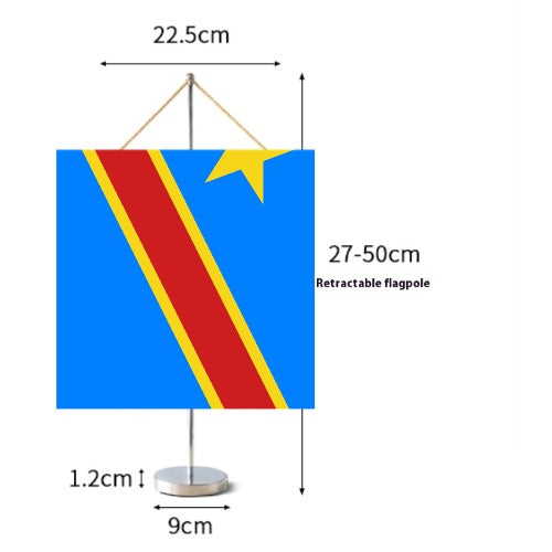 Fanion Table Drapeau Congo (Rép. dém.) en Polyester