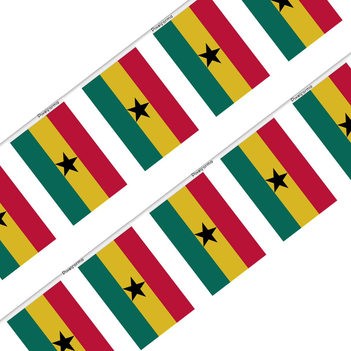 Guirlande Drapeau Ghana en Polyester