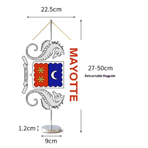 Fanion Table Drapeau Mayotte en Polyester