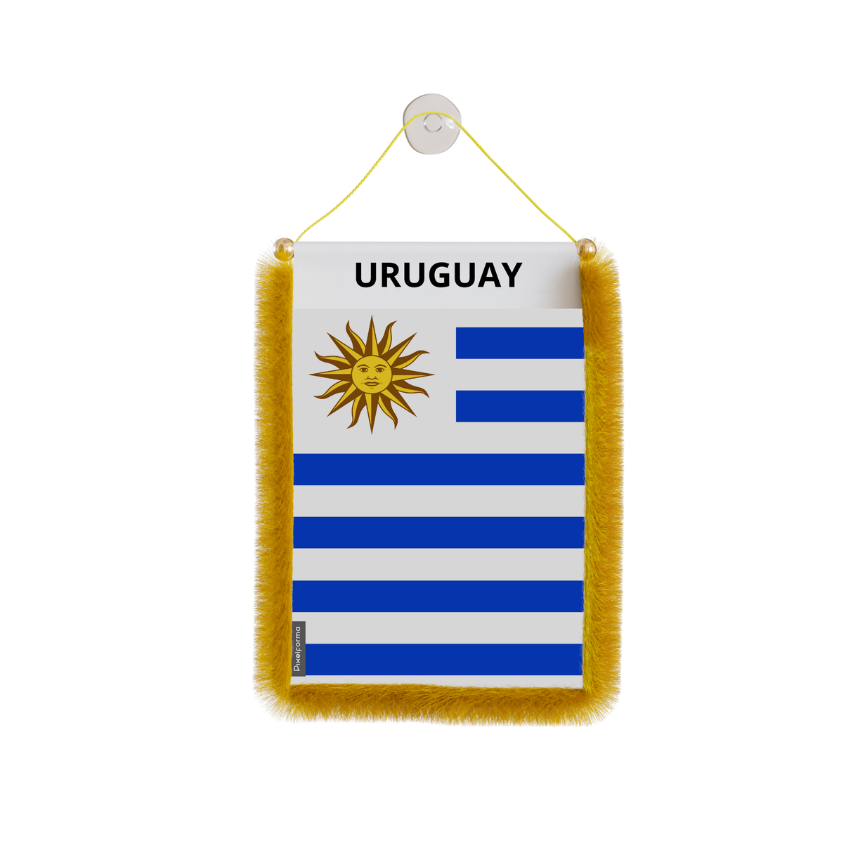 Banderín de coche con bandera de Uruguay