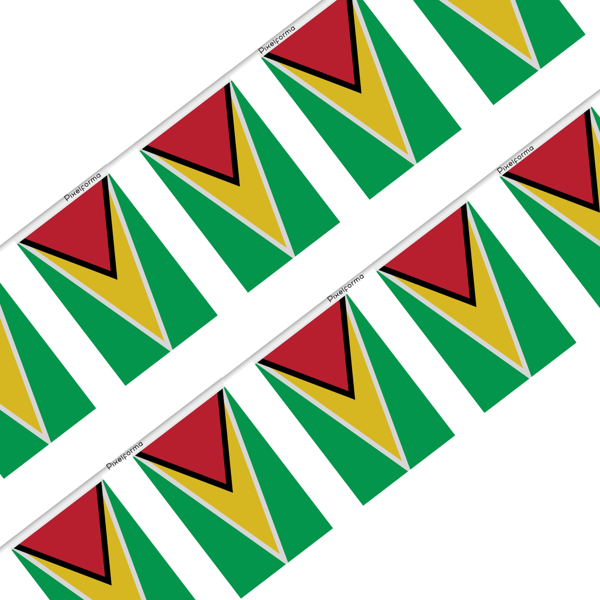 Guirnalda Bandera Guyana en varios tamaños