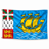 Drapeau de Saint-Pierre-et-Miquelon – Plusieurs Tailles – Polyester Résistant