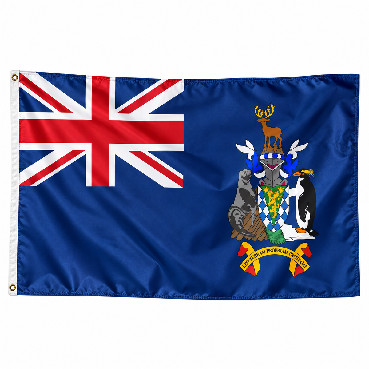Drapeau de la Géorgie Sud-et-les Îles Sandwich Sud – Plusieurs Tailles – Polyester Résistant