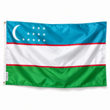 Drapeau de l'Ouzbékistan – Plusieurs Tailles – Polyester Résistant