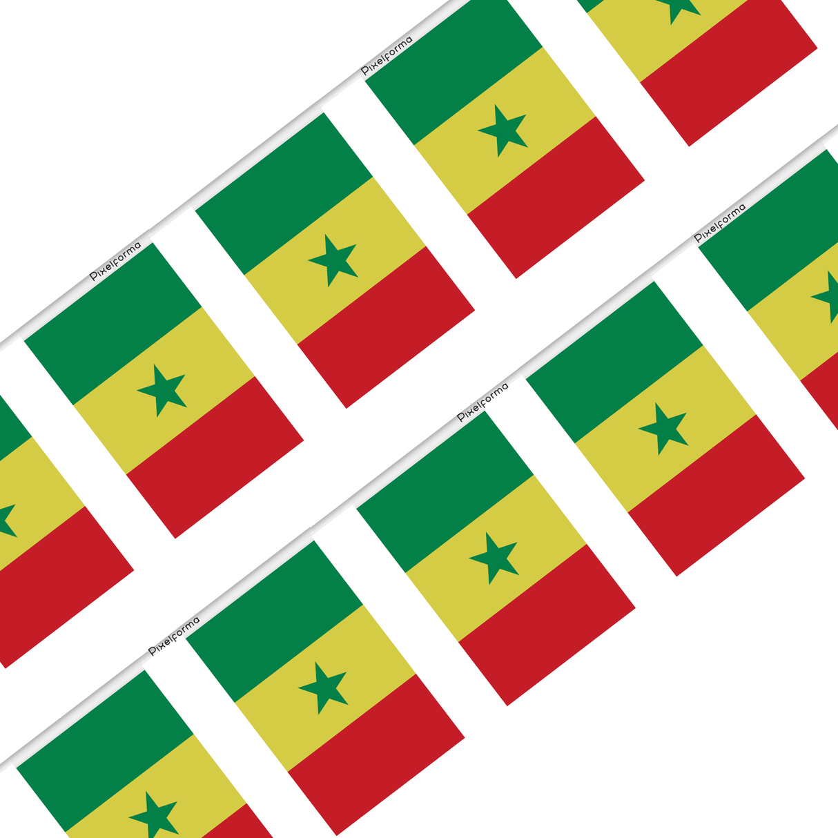 Guirlande Drapeau Sénégal en Polyester