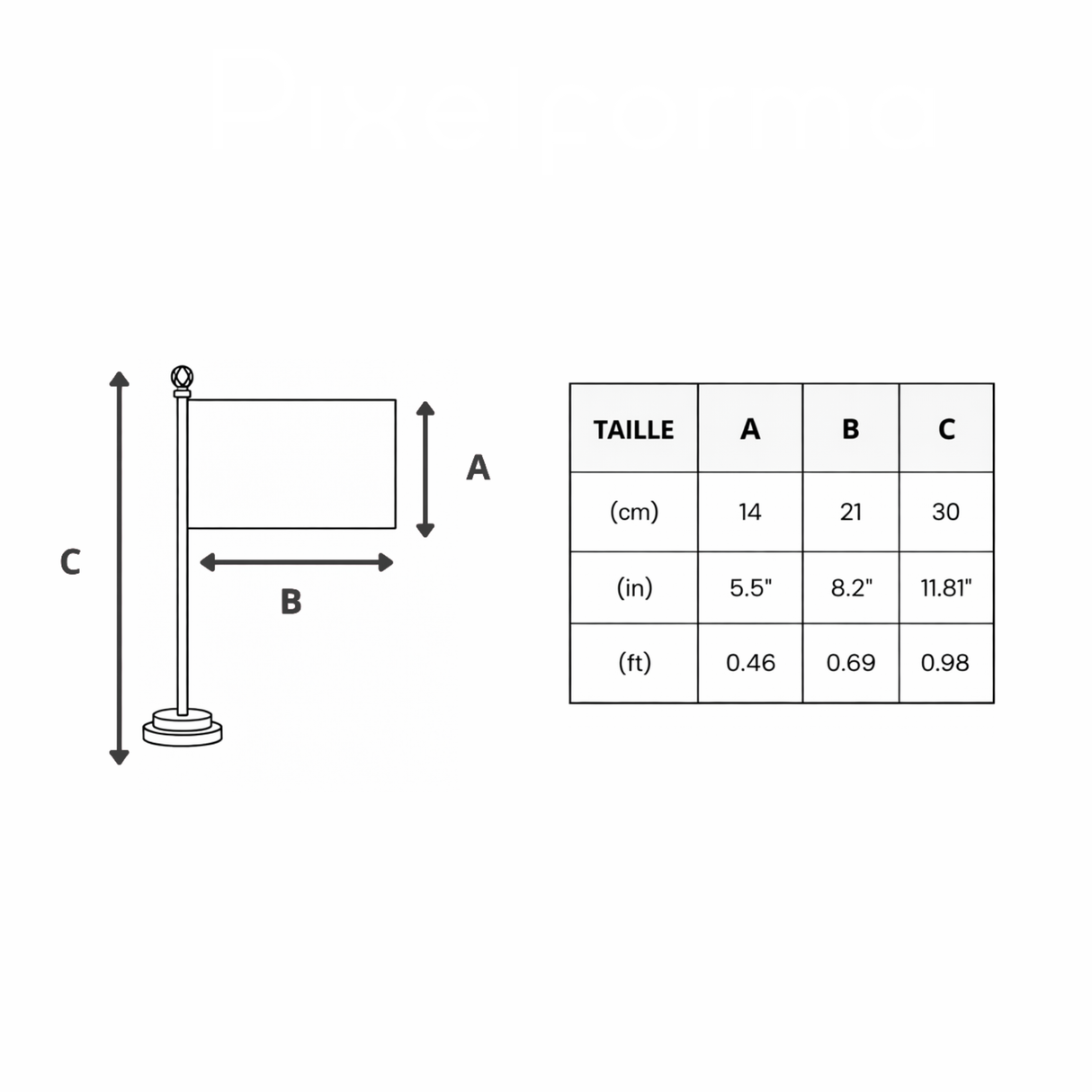 Drapeau bureau pays de galles polyester socle inoxydable