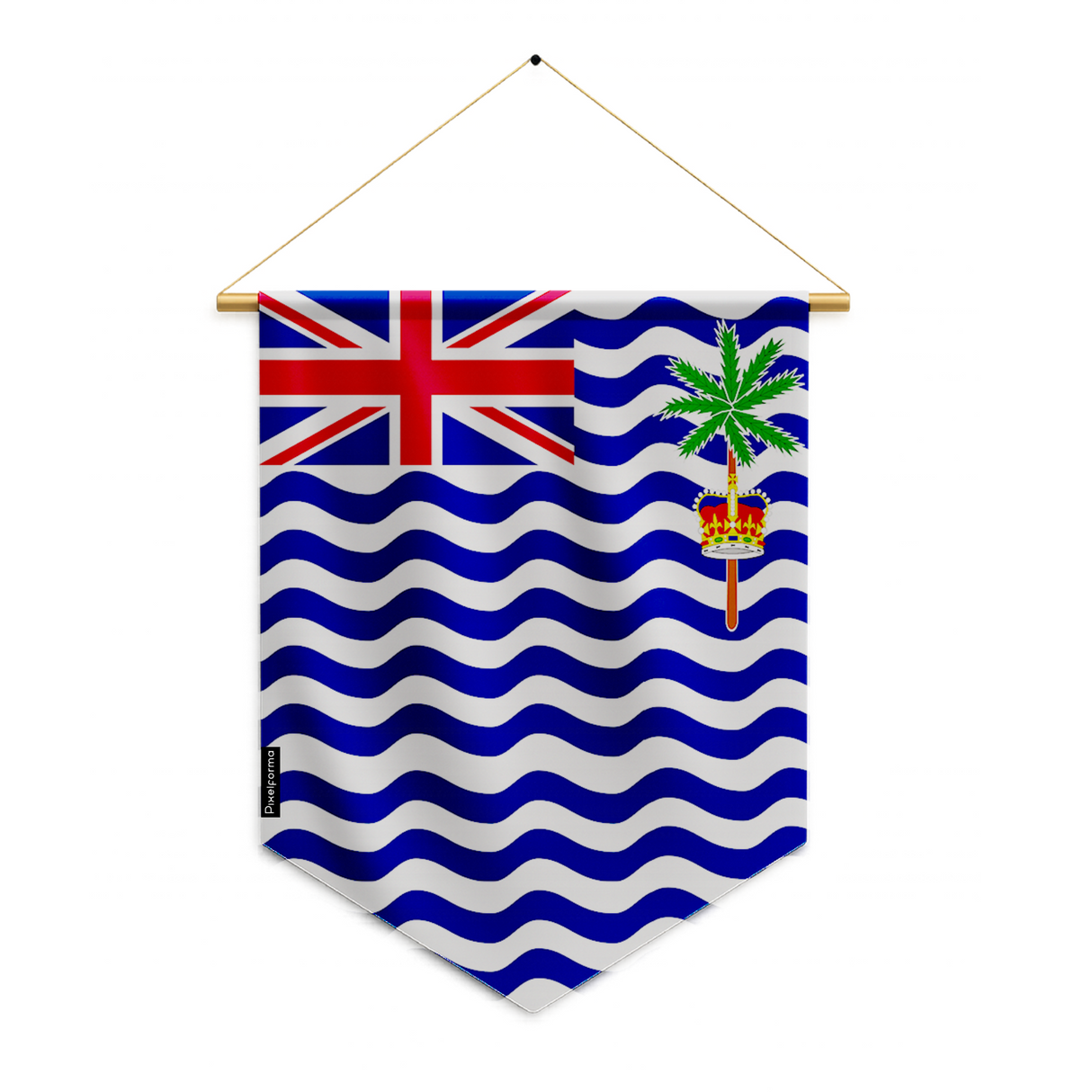Banderín de bandera del Territorio Británico del Océano Índico en poliéster