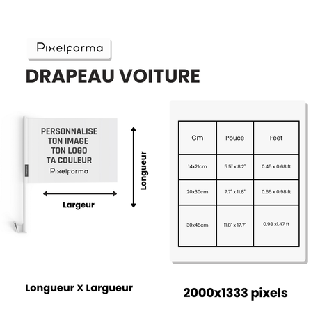 Drapeau voiture des États fédérés de Micronésie en polyester - Pixelforma